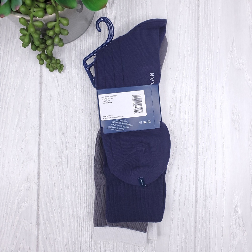 Cole Haan Argyle Men’s Crew Socks 3PK - Picture 4 of 6